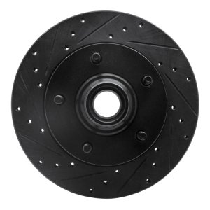 Ford E-150 Econoline Brake Rotor (1) - Front Left - R1 Concepts - Drilled & Slotted - Black - `94-`03